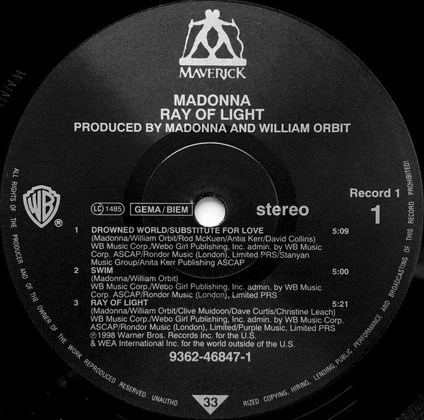 Madonna - Ray Of Light - VG+ / VG+ (2xLP-Pre Loved) - Image 3