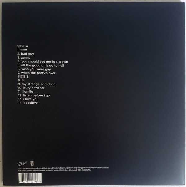 Billie Eilish - When We All Fall Asleep, Where Do We Go? - NM or M- / NM or M- (LP-Pre Loved) - Image 2