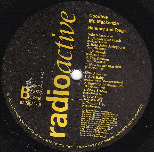Goodbye Mr. Mackenzie - Hammer And Tongs - NM or M- / NM or M- (LP-Pre Loved) - Image 3
