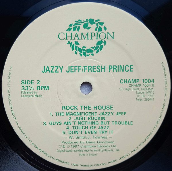DJ Jazzy Jeff & The Fresh Prince - Rock The House - VG+ / VG+ (LP-Pre Loved) - Image 4