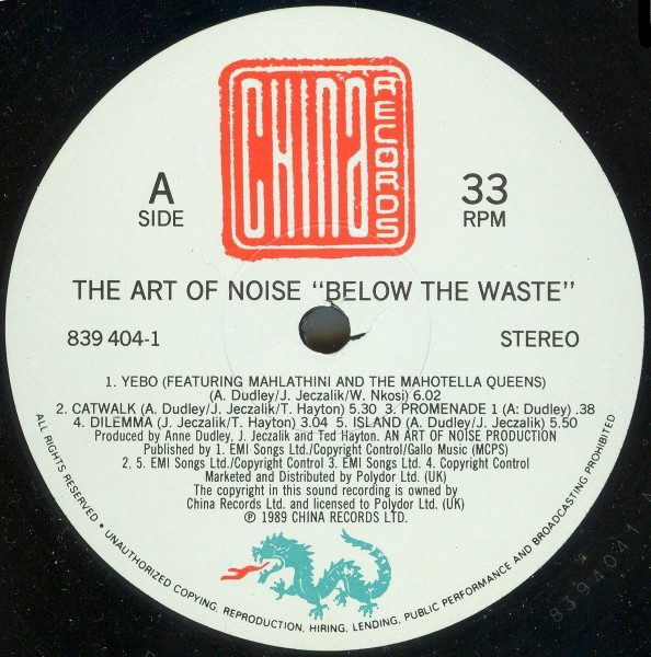 The Art Of Noise - Below The Waste - VG+ / VG+ (LP-Pre Loved) - Image 4