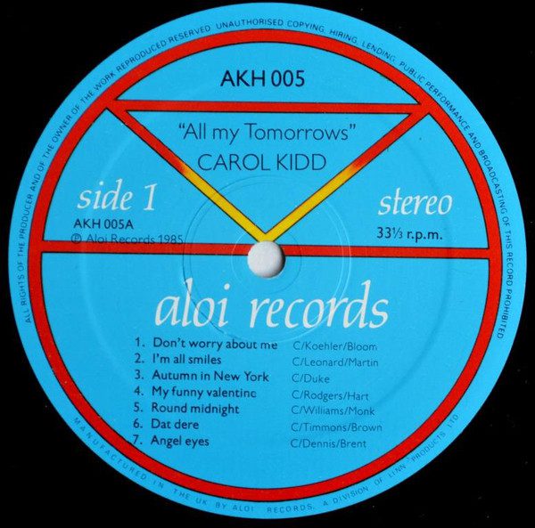 Carol Kidd - All My Tomorrows - VG+ / VG+ (LP-Pre Loved) - Image 3