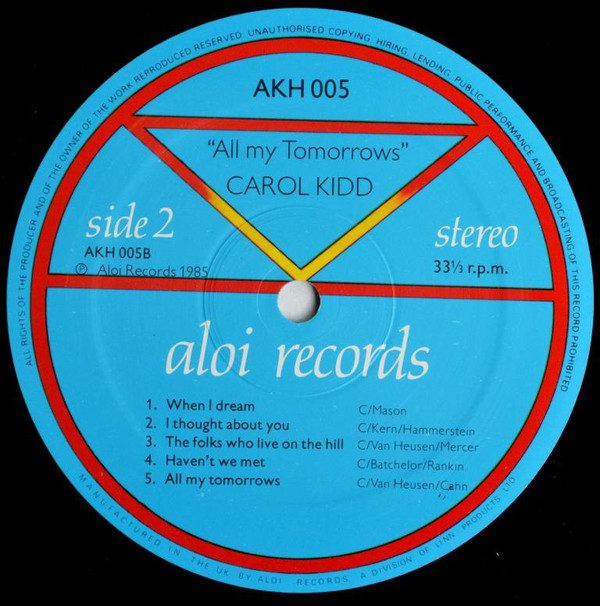 Carol Kidd - All My Tomorrows - VG+ / VG+ (LP-Pre Loved) - Image 4