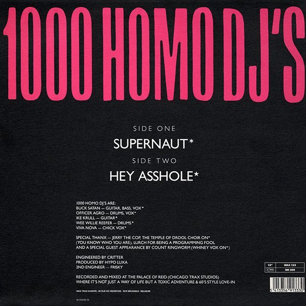 1000 Homo DJs - Supernaut - VG / VG+ (12"-Pre Loved) - Image 2