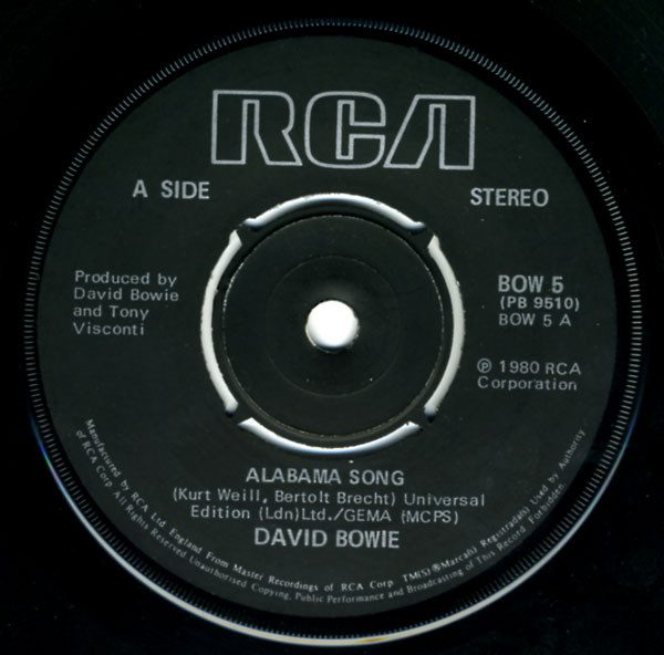 David Bowie - Alabama Song - NM or M- / NM or M- (7"-Pre Loved) - Image 3
