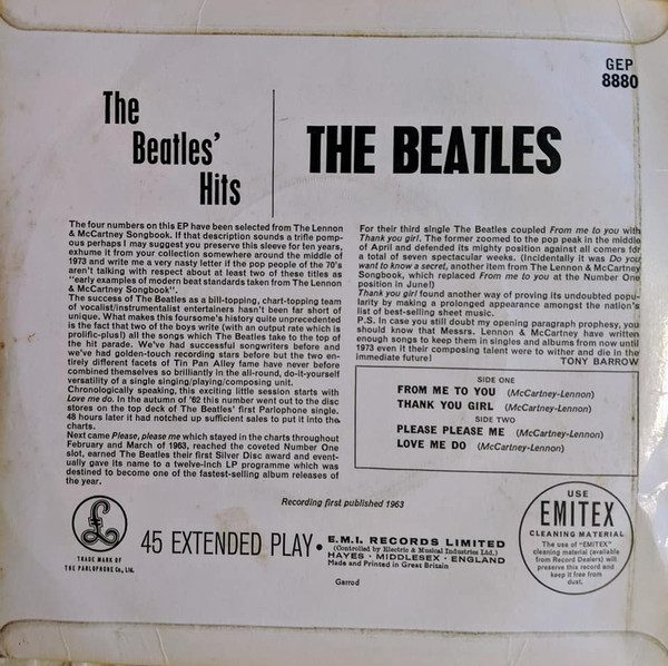 The Beatles - The Beatles' Hits - VG+ / VG+ (7"-Pre Loved) - Image 2