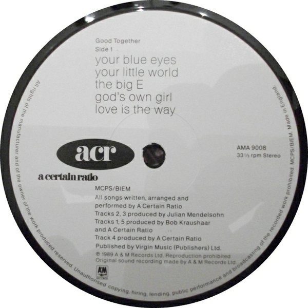 A Certain Ratio - Good Together - VG+ / NM or M- (LP-Pre Loved) - Image 3