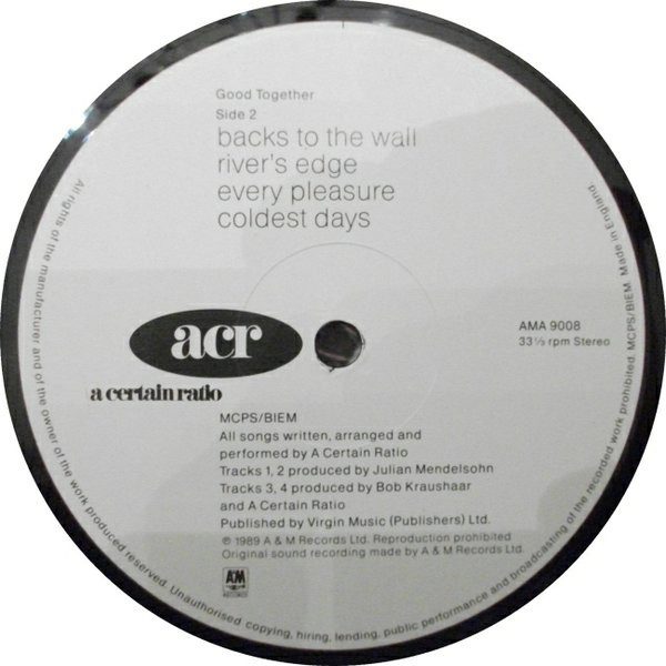 A Certain Ratio - Good Together - VG+ / NM or M- (LP-Pre Loved) - Image 4