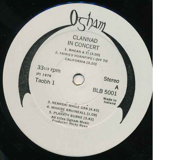 Clannad - In Concert - VG+ / NM or M- (LP-Pre Loved) - Image 3