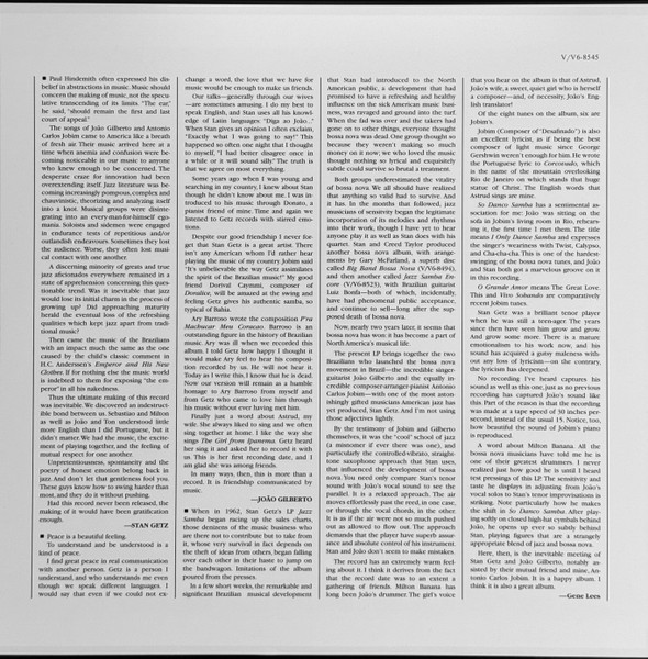 Stan Getz / Joao Gilberto - Getz / Gilberto 2020 - NM/NM(Pre Loved) - Image 3
