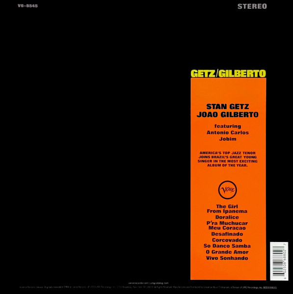 Stan Getz / Joao Gilberto - Getz / Gilberto 2020 - NM/NM(Pre Loved) - Image 4