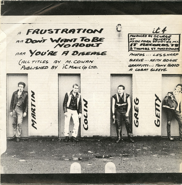 Outcasts* - You’re A Disease / Don’t Want To Be No Adult / Frustration - VG+ / NM or M- (7"-Pre Loved) - Image 2