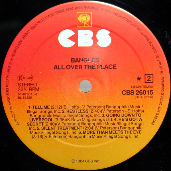 Bangles - All Over The Place - VG+ / VG+ (LP-Pre Loved) - Image 4