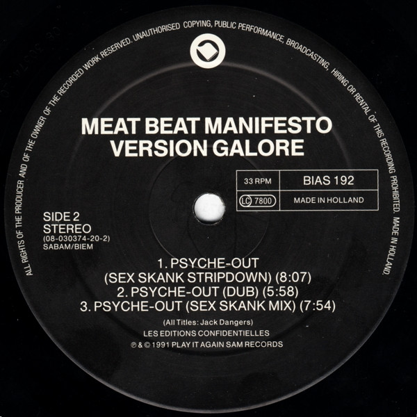 Meat Beat Manifesto - Version Galore (All Versions In One) - Vinyl Record VG+/VG+ (Pre Loved) - Image 3