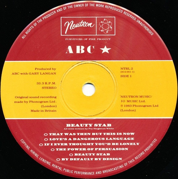 ABC - Beauty Stab - Vinyl Record VG+/VG+ (Pre Loved) - Image 3