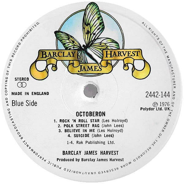 Barclay James Harvest - Octoberon - Vinyl Record VG+/VG+ (Pre Loved) - Image 4