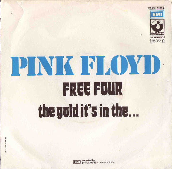 Pink Floyd - Free Four / The Gold It's In The... - 7 inch Vinyl Record VG+/VG+ (Pre Loved) - Image 2