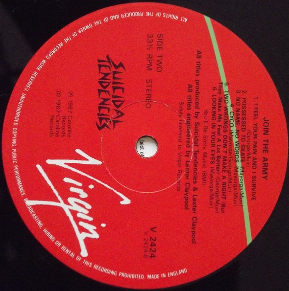 Suicidal Tendencies - Join The Army - Vinyl Record VG+/VG+ (Pre Loved) - Image 4