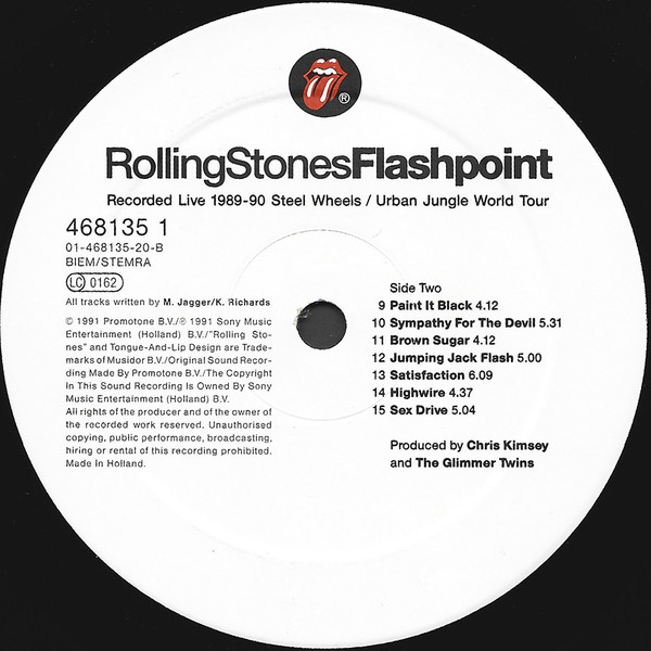 The Rolling Stones - Flashpoint - Vinyl Record VG/VG+ (Pre Loved) - Image 4