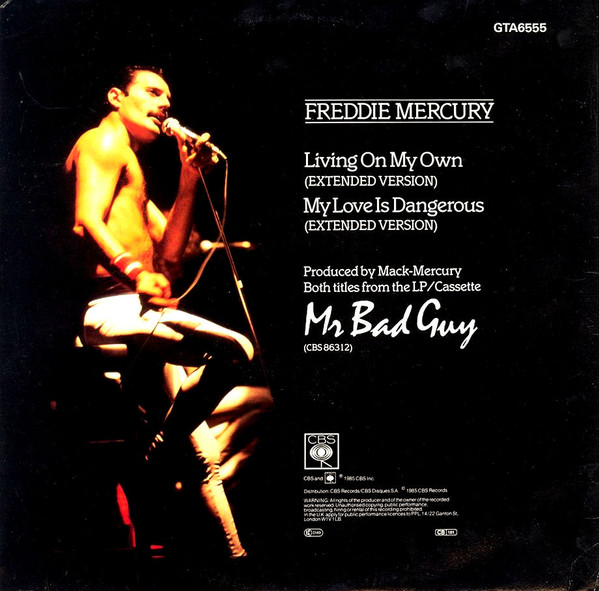 Freddie Mercury - Living On My Own (Extended Version) - VG+ / NM or M- (12"-Pre Loved) - Image 2