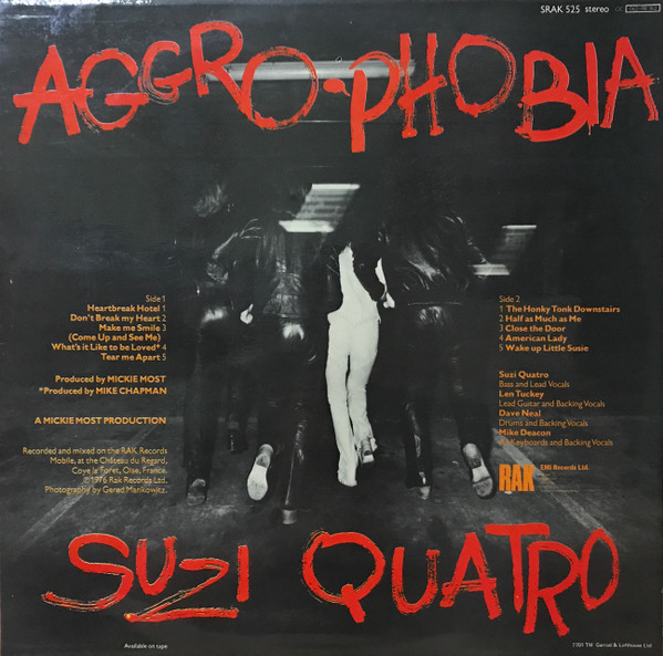 Suzi Quatro - Aggro-Phobia - Vinyl Record VG+/VG+ (Pre Loved) - Image 2