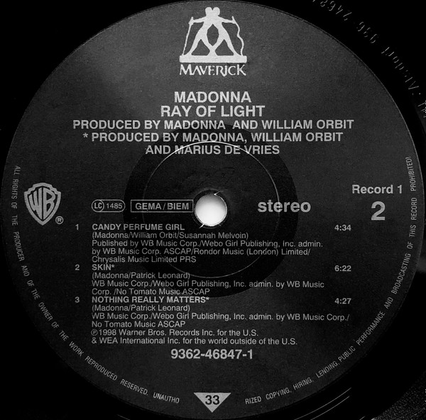 Madonna - Ray Of Light (1998) - Vinyl Record VG+/VG+ (Pre Loved) - Image 4