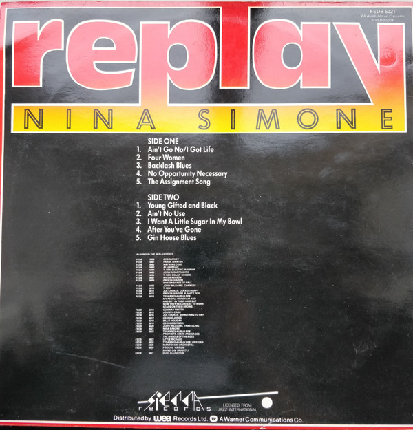 Nina Simone - Replay Nina Simone - Vinyl Record VG+/NM (Pre Loved) - Image 2