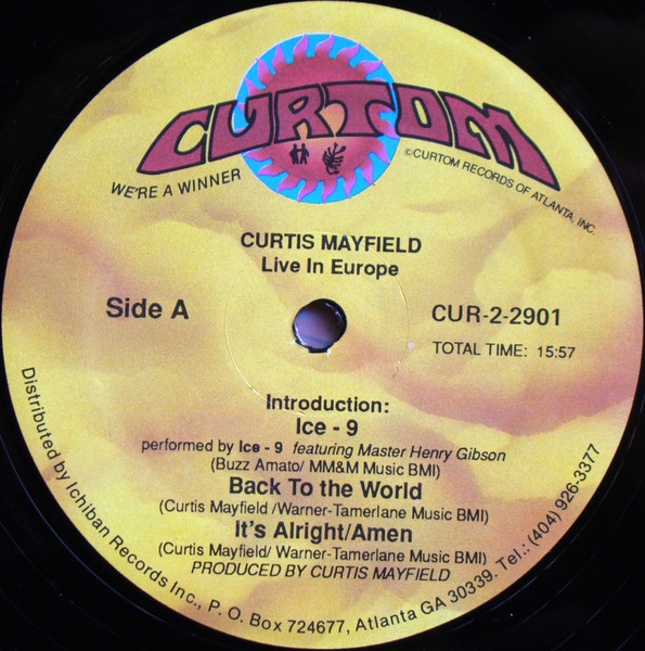 Curtis Mayfield - Live In Europe - Vinyl Record VG+/VG+ (Pre Loved) - Image 3