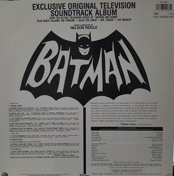 Nelson Riddle - Batman (Exclusive Original Television Soundtrack Album) - Vinyl Record VG+/VG+ (Pre Loved) - Image 2