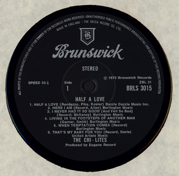 The Chi-Lites - Half A Love - Vinyl Record VG+/VG+ (Pre Loved) - Image 3