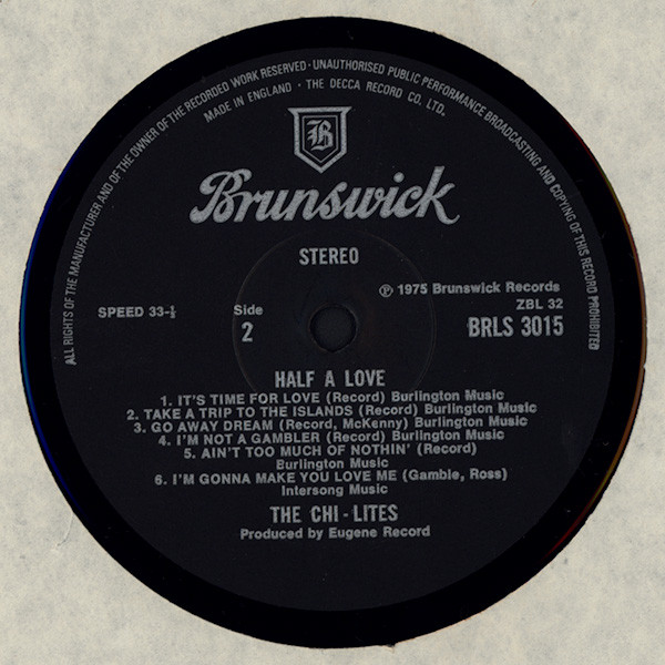 The Chi-Lites - Half A Love - Vinyl Record VG+/VG+ (Pre Loved) - Image 4