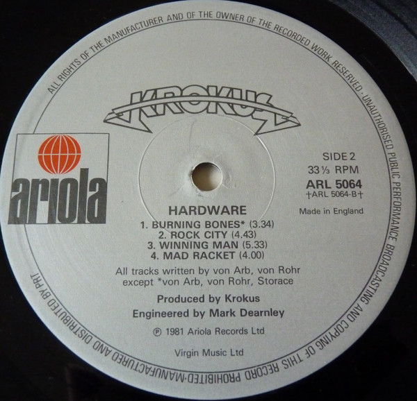 Krokus - Hardware - Vinyl Record VG+/VG+ (Pre Loved) - Image 4