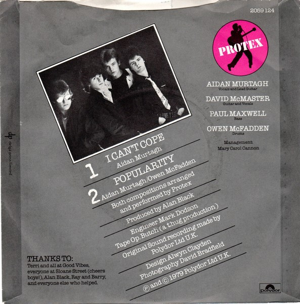 Protex - I Can't Cope - 7 inch Vinyl Record VG+/VG+ (Pre Loved) - Image 2