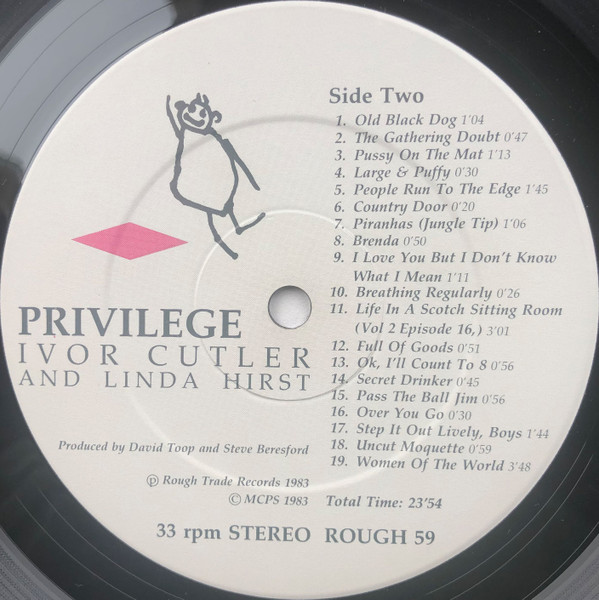Ivor Cutler And Linda Hirst - Privilege - Vinyl Record VG/VG+ (Pre Loved) - Image 4