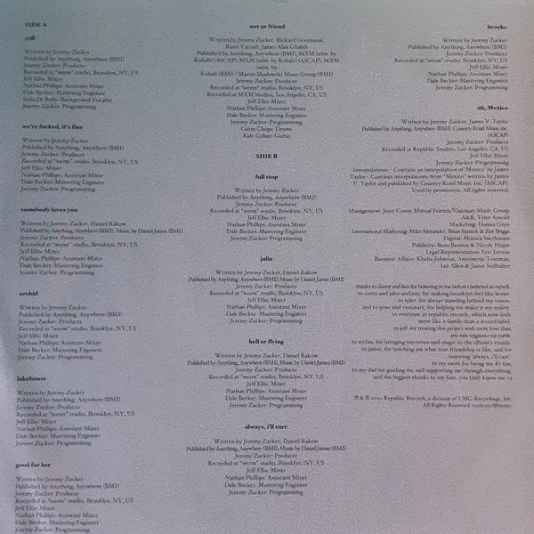 Jeremy Zucker - Love Is Not Dying - Vinyl Record NM/NM (Pre Loved) - Image 3