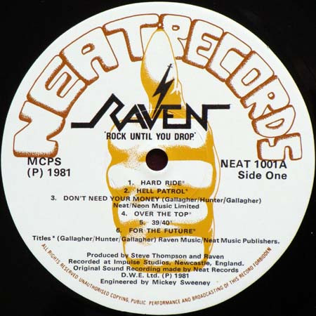 Raven (6) - Rock Until You Drop - Vinyl Record VG+/VG+ (Pre Loved) - Image 3
