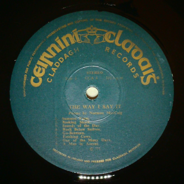 Norman Maccaig - The Way I Say It - Vinyl Record VG+/VG+ (Pre Loved) - Image 3