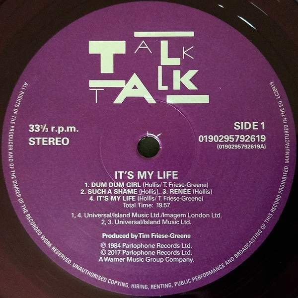 Talk Talk - It's My Life - Vinyl Record – (New / Sealed) - Image 3