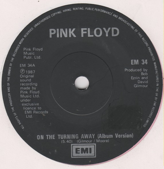Pink Floyd - On The Turning Away - 7 inch Vinyl Record VG+/VG+ (Pre Loved) - Image 3