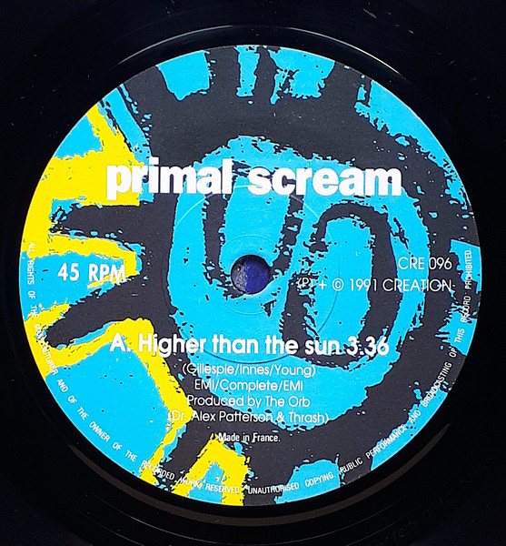 Primal Scream - Higher Than The Sun - 7 inch Vinyl Record VG+/VG+ (Pre Loved) - Image 3