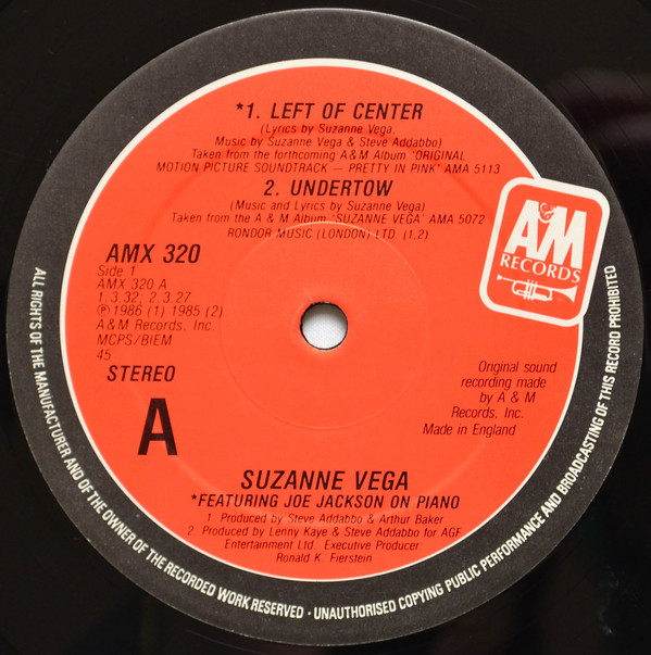 Suzanne Vega - Left Of Center - Vinyl Record VG+/VG+ (Pre Loved) - Image 3