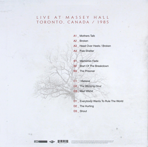 Tears For Fears - Live At Massey Hall Toronto, Canada / 1985 - Vinyl Record – (New / Sealed) - Image 2