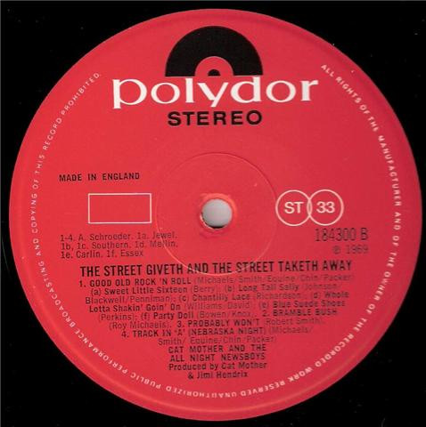 Cat Mother And The All-Night Newsboys - "The Street Giveth...And The Street Taketh Away." Cat Mother 3:14 - Vinyl Record VG+/VG+ (Pre Loved) - Image 4