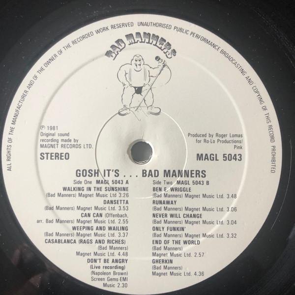 Bad Manners - Gosh It's... - Vinyl Record VG/VG+ (Pre Loved) - Image 3