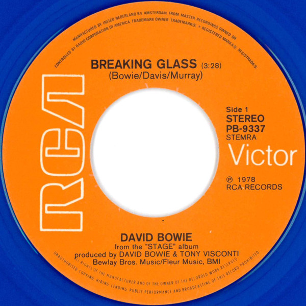 David Bowie - Breaking Glass - Blue 7 inch Vinyl Record VG+/NM (Pre Loved) - Image 2