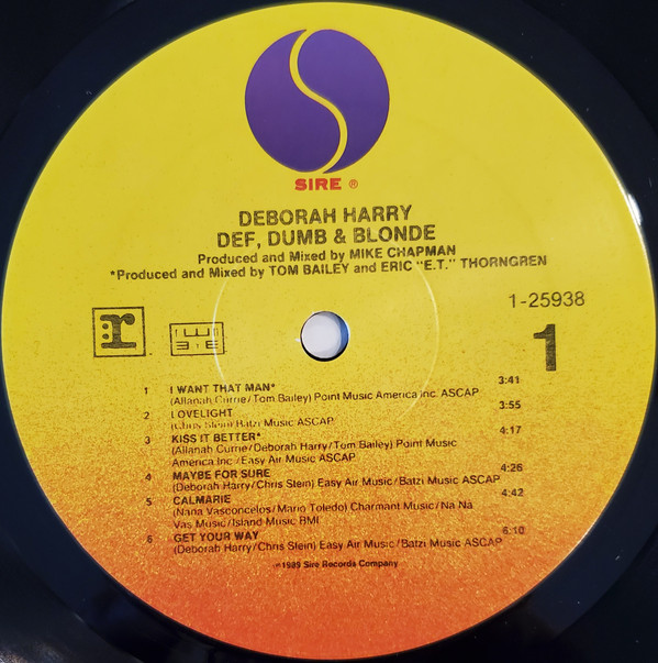 Deborah Harry - Def, Dumb & Blonde - Vinyl Record VG+/VG+ (Pre Loved) - Image 3