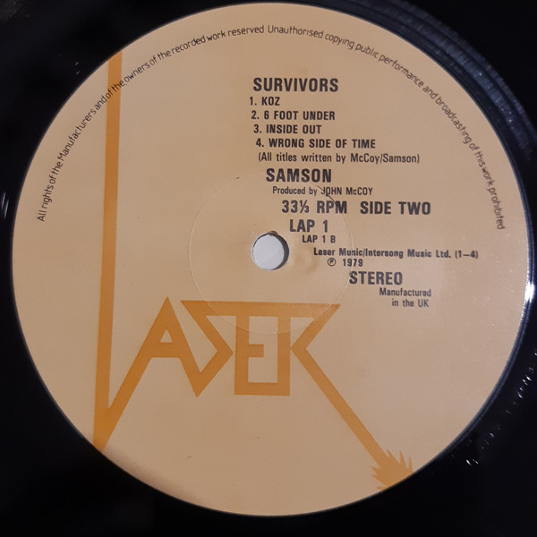 Samson (3) - Survivors - Vinyl Record VG+/VG+ (Pre Loved) - Image 4