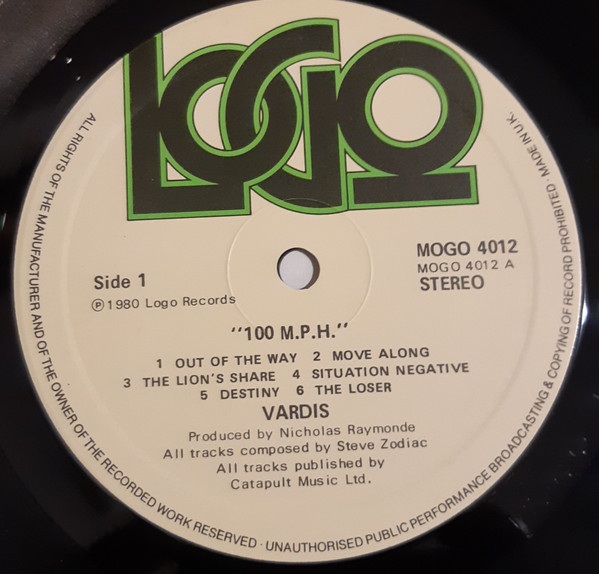 Vardis - 100 M.P.H. - Vinyl Record VG+/NM (Pre Loved) - Image 3