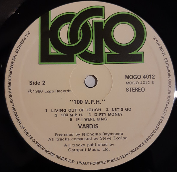 Vardis - 100 M.P.H. - Vinyl Record VG+/NM (Pre Loved) - Image 4