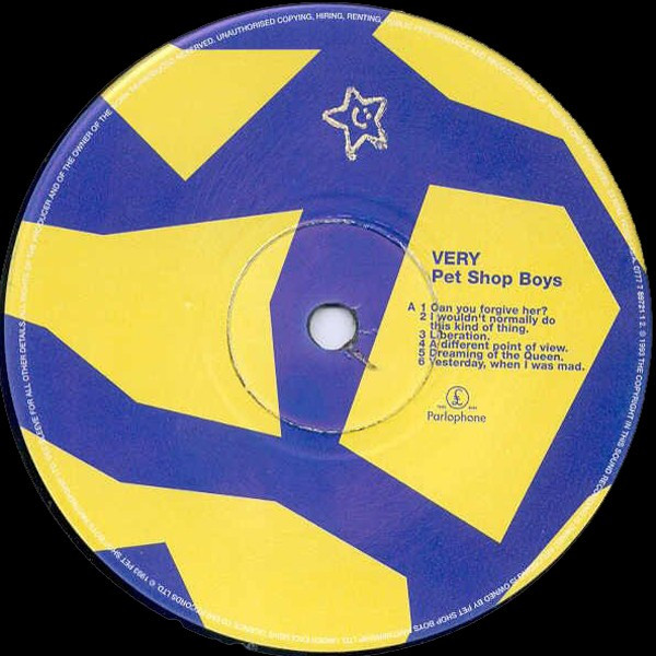 Pet Shop Boys - Very - Vinyl Record VG+/VG+ (Pre Loved) - Image 3